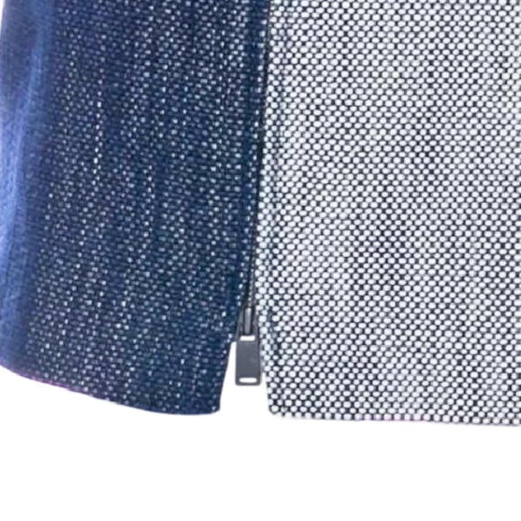 Tibi Mini Skirt Blue Color Block Tweed Zippers - Picture 4 of 4